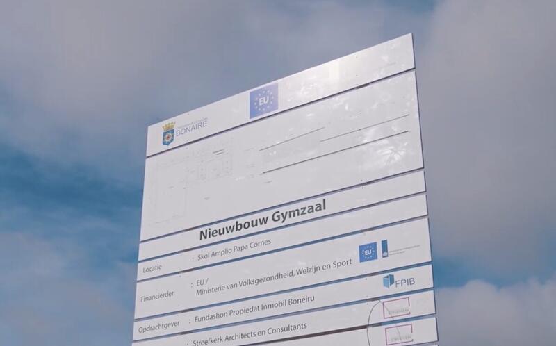 Konstrukshon di Gymzaal pa skol Amplio Papa Cornes
